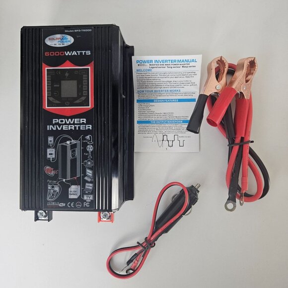Solar Inverter Kit 18W Solar Panel 6000W Car Power Inverter LCD 30A Solar Charge - Picture 11 of 16